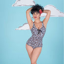 Pinup 1950s Snow Leopard One Piece Swimsuit