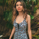 Pinup 1950s Snow Leopard One Piece Swimsuit