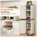 Plastic Kitchen Pantry with 4 Adjustable Shelves and Single Door for Living Room and Kitchen