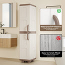 Plastic Kitchen Pantry with 4 Adjustable Shelves and Single Door for Living Room and Kitchen