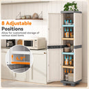 Plastic Kitchen Pantry with 4 Adjustable Shelves and Single Door for Living Room and Kitchen