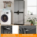 Plastic Lockable Storage Cabinet with Doors and 3 Adjustable Shelves
