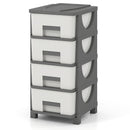 Plastic Storage Organizer with Compact Drawer Cabinet Side Table for Bedroom