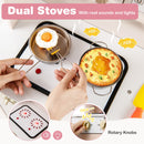 Play Kitchen Height Adjustable with Microwave and Lights and Sounds-Pink