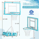 Pool Basketball Hoop Poolside Portable Basketball Goal with Shatterproof Backboard-White