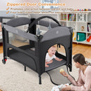Foldable Baby Bassinet with 4 Adjustable Heights Changing Table and Mattress