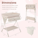 Portable Baby Changing Table with 3-Level Adjustable Height