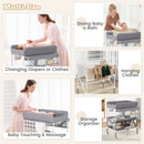 Portable Baby Changing Table with Wheels and Large Storage Rack