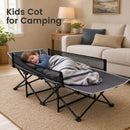 Portable Folding Camping Cot with Guardrail - 330 lbs Capacity