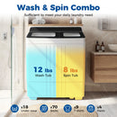 Portable Washing Machine with 12 LBS Washer and 8 LBS Spinner Combo for Apartments