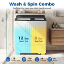 Portable Washing Machine with 12 LBS Washer and 8 LBS Spinner Combo for Apartments