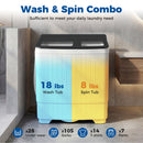 Portable Washing Machine with 18 LBS Washer and 8 LBS Spinner Combo