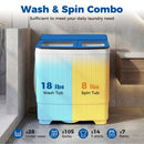 Portable Washing Machine with 18 LBS Washer and 8 LBS Spinner Combo