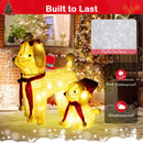 Pre-lit Mama and Baby Poodle Dogs with 60 Warm White LED Lights