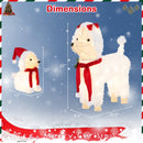 Pre-lit Mama and Baby Poodle Dogs with 60 Warm White LED Lights