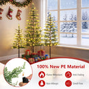 Pre-Lit Cypress Christmas Tree Set of 3 with LED Lights