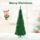 4.5 ft Pre-Lit Premium Hinged Artificial Fir Pencil Christmas Tree with LED Lights