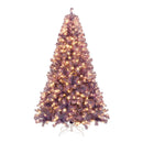 Pre-Lit Tinsel Christmas Tree Artificial Xmas Tree with Lush Branch Tips and Warm White LED Lights