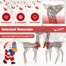 2 Pieces Lighted Reindeer Family with 200 LED Lights