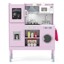 Pretend Play Kitchen Toy Kitchen Playset with Range Hood Ice Maker and Telephone