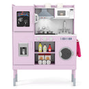 Pretend Play Kitchen Toy Kitchen Playset with Range Hood Ice Maker and Telephone