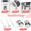 Pretend Play Kitchen Wooden Toy Set Kitchen Accessory Playset with Real Lights Sounds