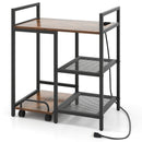 Printer Stand with Charging Station and Storage Shelves