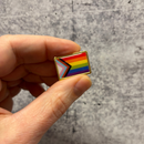 Progress Pride Flag Pin | LGBTQ Rainbow Flag Gold and Enamel Pin Brooch