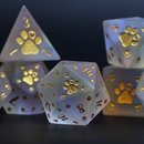 Puppy Paws Frosted Prism Glass Dice Set