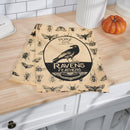 Pure 100% Alchemy Grade Ravens Feathers Cotton Kitchen Towel | Halloween Themed Hand Tea Dish Cloth | 28" x 28"
