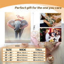 Personalized Elephant Blanket with Name | Floral Crown Design | Custom Gift for Girls, Women & Elephant Lovers