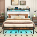 Twin/Full/Queen/King Size Bed Frame with LED Light and Charging Station