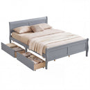 Queen Size Bed Frame with 2 Storage Drawers and Footboard