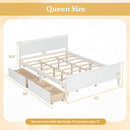 Queen Size Bed Frame with 2 Storage Drawers and Footboard