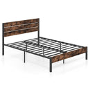 Full/King/Queen/Twin Size Bed Frame with High Headboard and Mute Bar