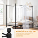 Queen Size Canopy Bed Frame with Under Bed Storage