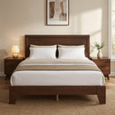 Queen Size Platform Bed Frame with Headboard - White
