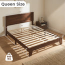 Queen Size Platform Bed Frame with Headboard - White
