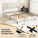 Twin/Full/Queen Size Velvet Bed Frame Upholstered Platform Bed with Chevron Headboard Beige