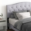 Queen Size Upholstered Platform Bed with Button Tufted Headboard-Queen Size