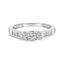 10K White Gold 1/2 Cttw Diamond Three Stone Ring