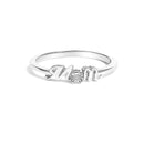 .925 Sterling Silver Diamond Accent "MOM" Ring (J-K Color, I2-I3 Clarity) - Ring Size 7