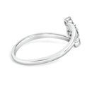 10K White Gold 1/4 Cttw Lab Grown Diamond Vertical Three Stone Ring