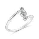 10K White Gold 1/4 Cttw Lab Grown Diamond Vertical Three Stone Ring