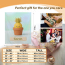 Personalized Kawaii Pineapple Blanket | Custom Name | Cute Potted Fruit Mint Blue Fleece Throw Gift