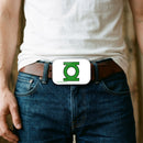 Green Lantern Logo CLOSE-UP FCG White/Green - Chrome Rock Star Buckle