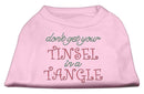 Christmas Pet Dog & Cat Shirt Rhinestone, "Don't Get Your Tinsel In A Tangle"