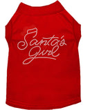 Christmas Pet Dog & Cat Shirt Rhinestone, "Santa's Girl"