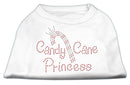Christmas Pet Dog & Cat Shirt Rhinestone, "Candy Cane Princess"