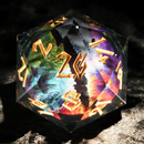 Rainbow Dragon (Black/Gold) Liquid Core 50mm D20